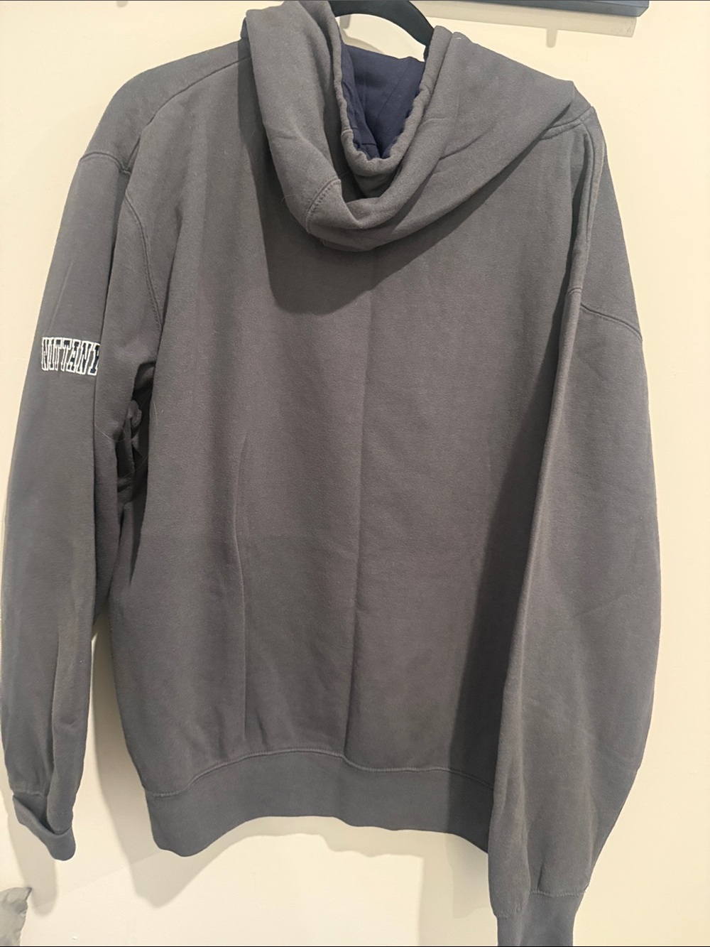 Stadium Athletics Gray Pullover Hoodie with Navy Logo - Picture 5 of 5